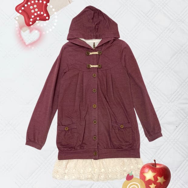 ꒰ঌ 애플시나몬 맛 단추 가디건 ໒꒱