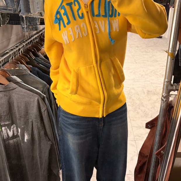 (정품/L)홀리스터 후드집업 옐로우 a1