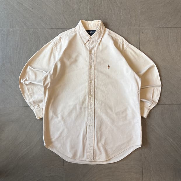 폴로 정품 아이보리 옥스포드 멀티 포니 셔츠