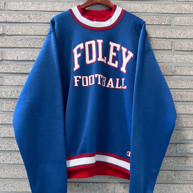 [2XL]80's 챔피온 USA Made FOLEY 풋볼 나일론 스웻셔츠