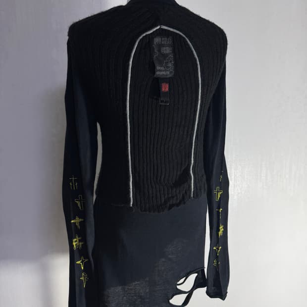 Cop copine 테크니컬 니트 베스트 y2k