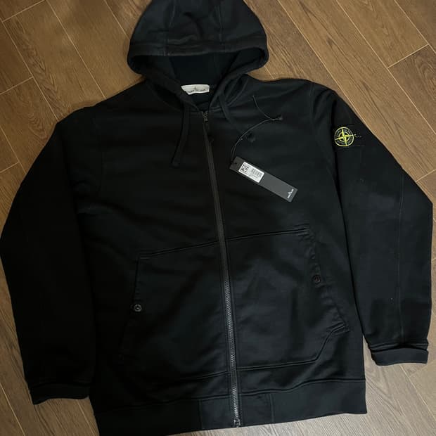 (2XL) 스톤아일랜드 후드집업 블랙