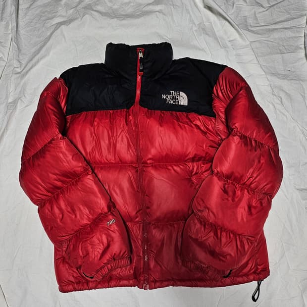노스페이스 눕시 구스다운 700 패딩 자켓 검빨 95