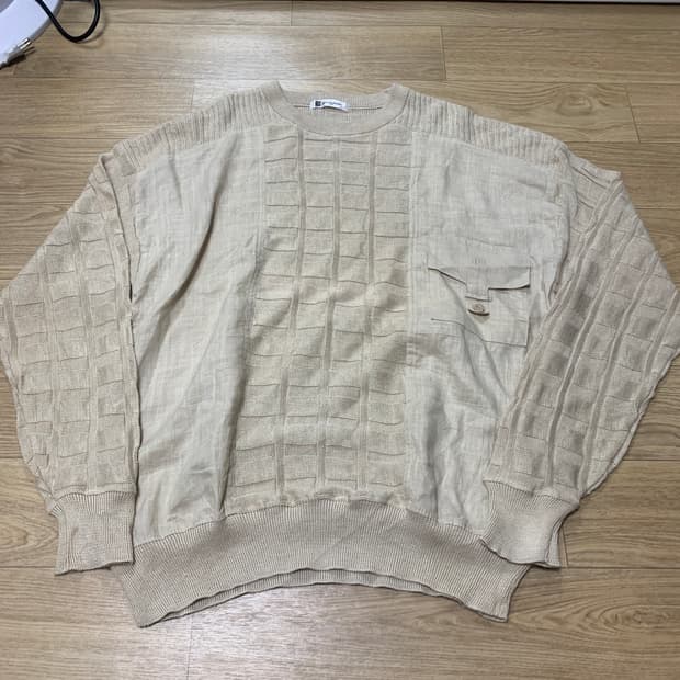 L]Balmain 피에르발망 린넨 혼방 패치워크 디테일 니트 스웨터