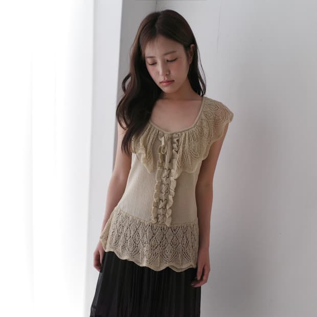 crochet knit sleeveless