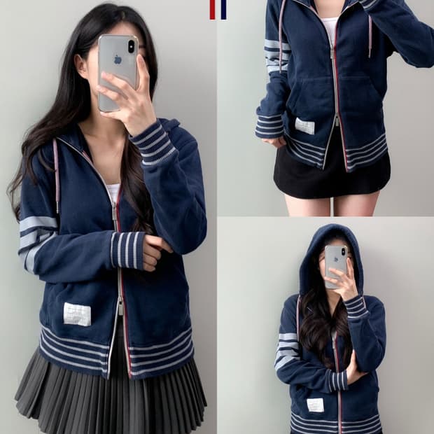 톰브라운 후드집업