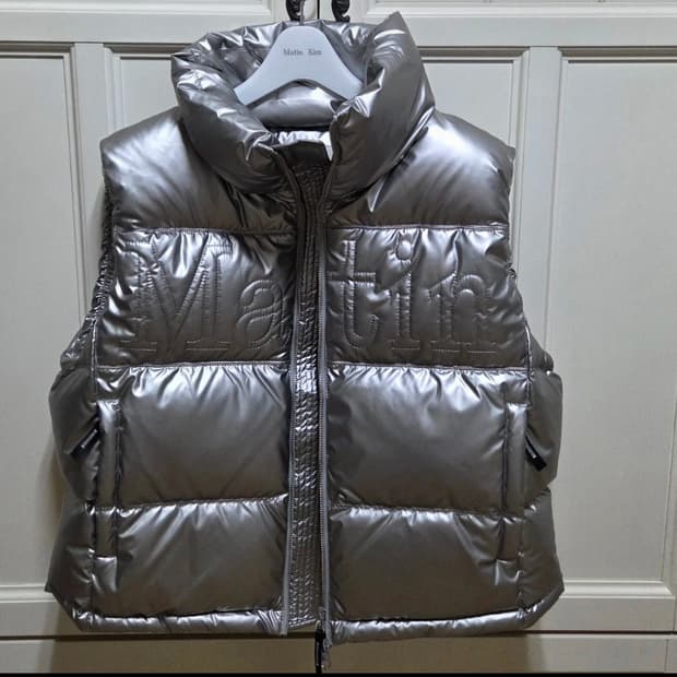 마뗑킴패딩 조끼 은색S
