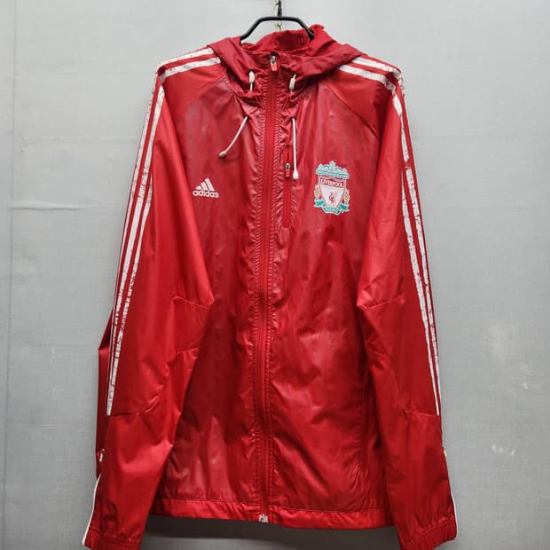 아디다스 리버플 로고 스트링 후드 바람막이 105(XL)