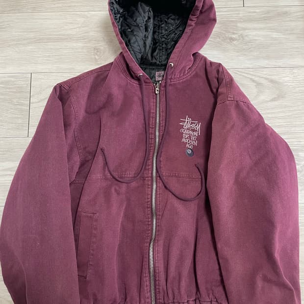 스투시 캔버스 인슐레이티드 워크 자켓 퍼플