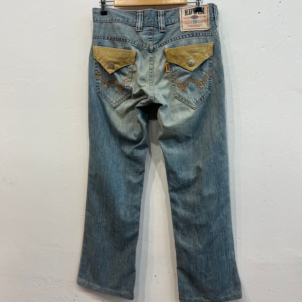 Edwin 에드윈 재팬 오렌지탭 웨스턴 세미 부츠컷 데님팬츠