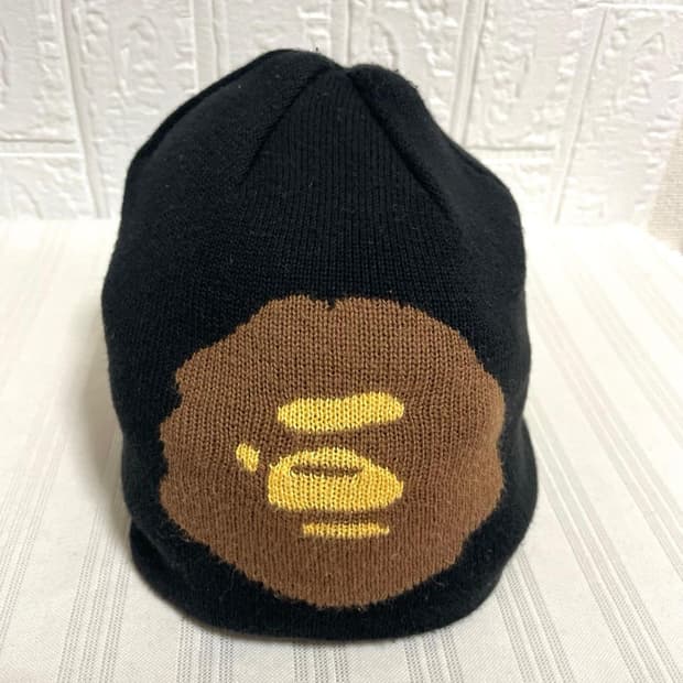 베이프 빅 에이프 헤드 니트 캡 블랙