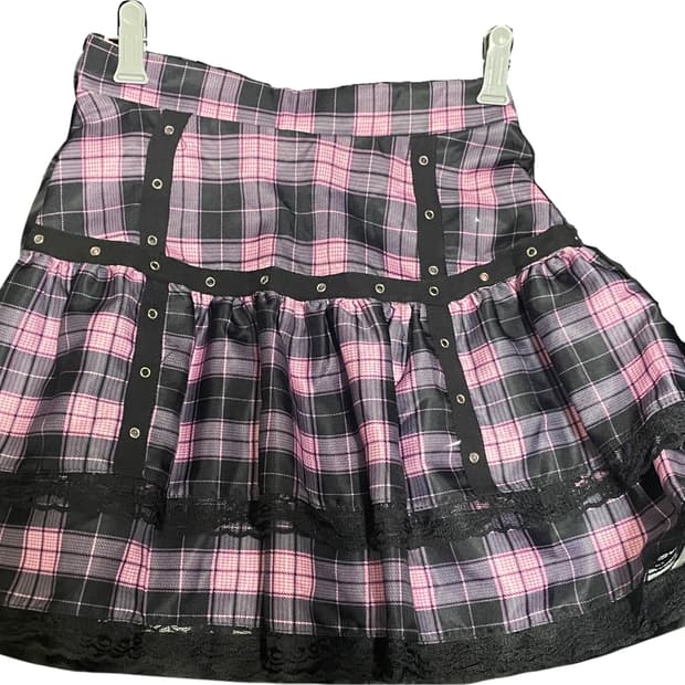 일본 빈티지 체크무늬 치마