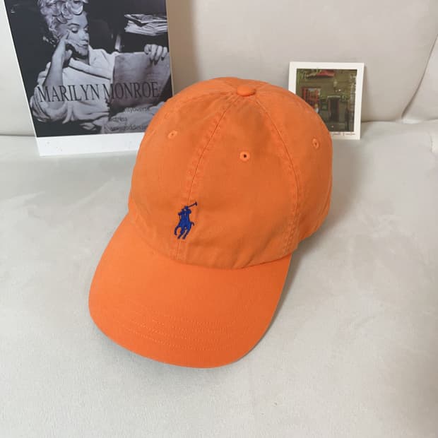 [정품] 폴로 오렌지 / 네이비포니 모자