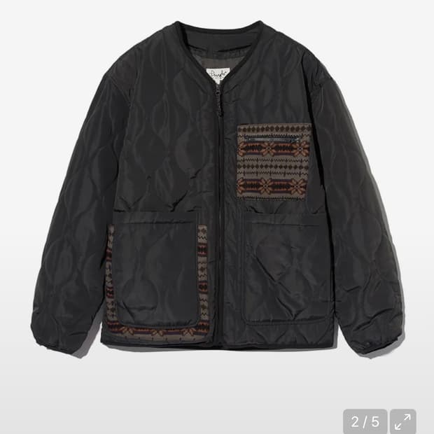 니트믹스 투웨이 포켓 퀼팅자켓_다크차콜