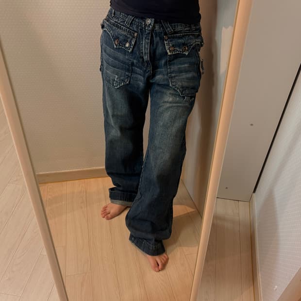 빈티지 카고 데님 팬츠