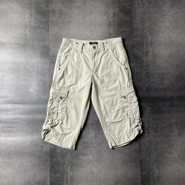 GUESS 게스 빈티지 베이지 코튼 카고 하프팬츠 A00728