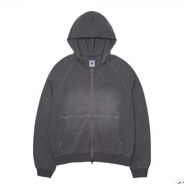 산산기어 워시드 후디 집업 차콜 2