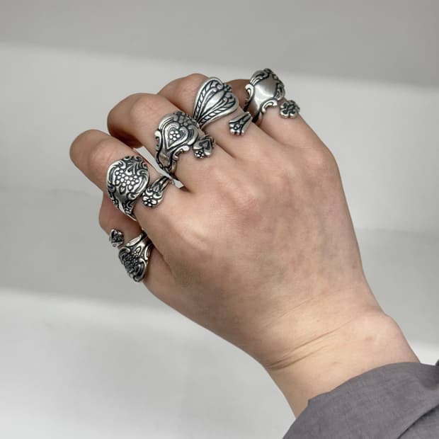 감성 빈티지 유럽 스푼 링 — 5종