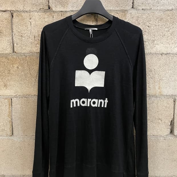 이자벨마랑 로고 린넨 맨투맨