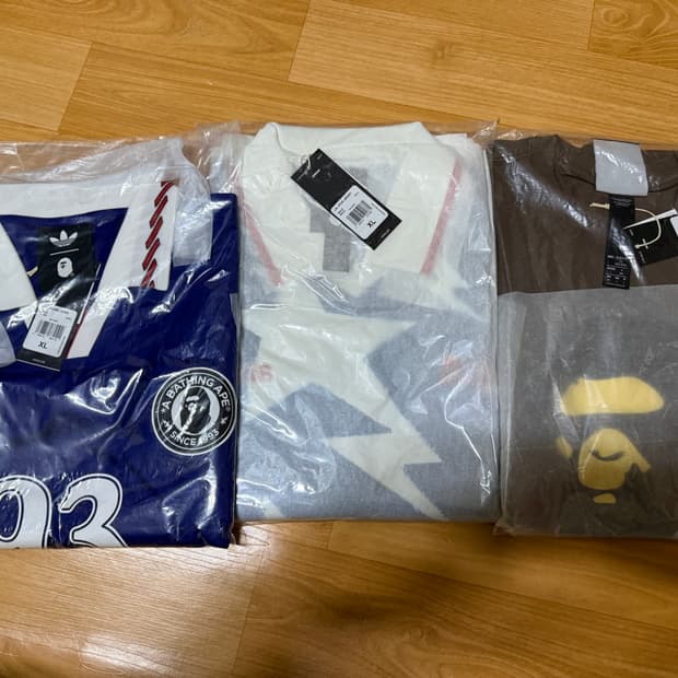 아디다스 베이프 의류3종 XL 판매합니다.