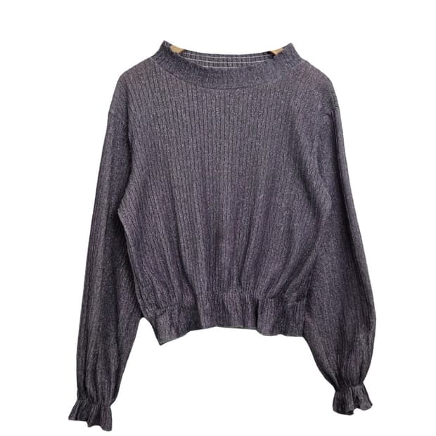 Meri the middle 루렉스 셔링 블라우스