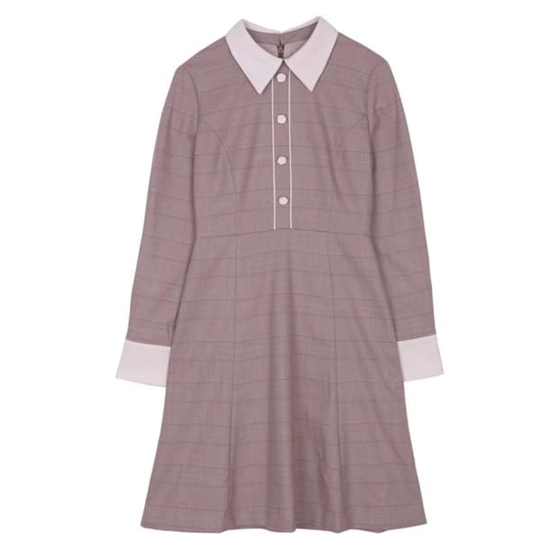 로엠 단정 체크 원피스