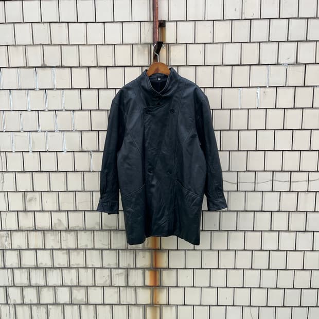 Vintage 소가죽 하이넥 카코트