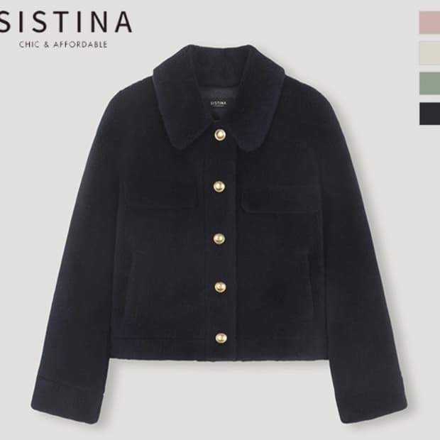 시스티나(SISTINA)부클 무스탕 크롭재킷