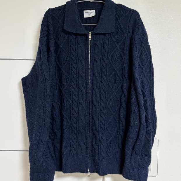 니트 집업 네이비