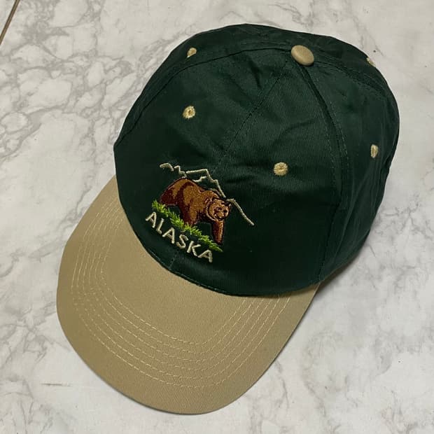 알레스카 곰 자수 빈티지캡 빈티지모자 프리사이즈