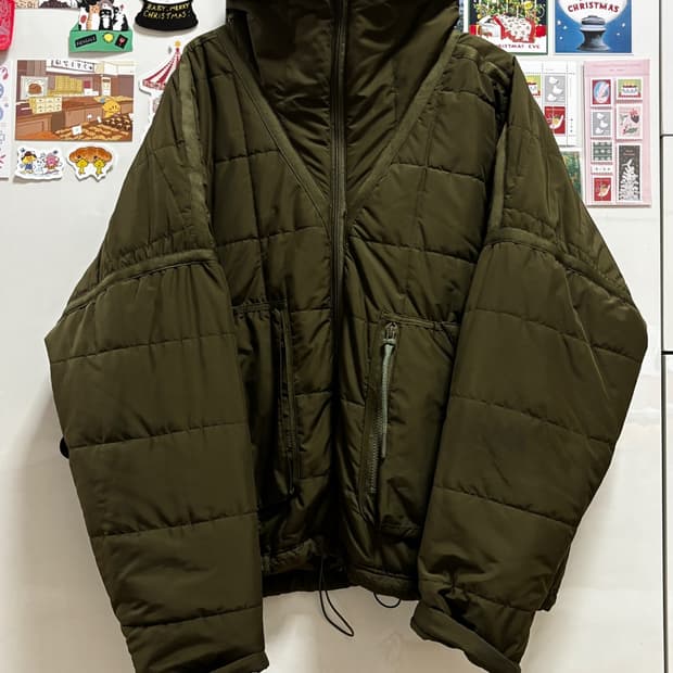 드니벨 2way 하이네크 숏패딩 - 카키, L