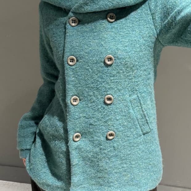 Italy big hood double button point coat