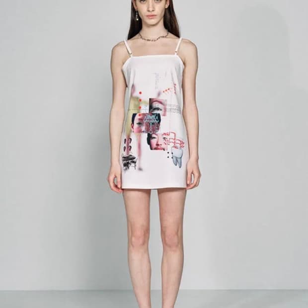 페인츄얼 Peinture white kitten dress