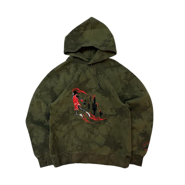 나이키 조던 X 트래비스 스캇 워시드 스웨이드 후드티 올리브