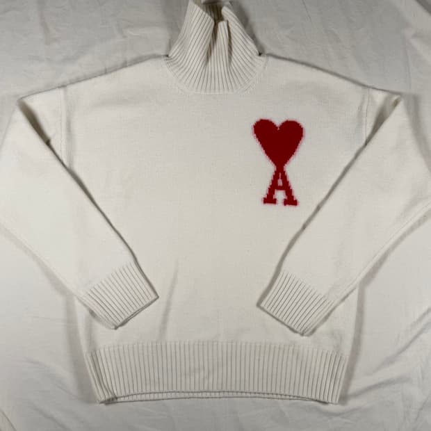 Ami 아미 빅로고 니트 목티 스웨터 백화점택