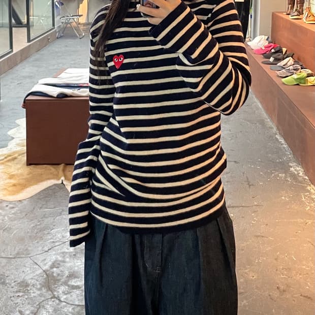 꼼데가르송 스트라이프 니트 H312