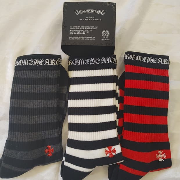 크롬하츠 스트라이프 멀티 삭스 양말 3P