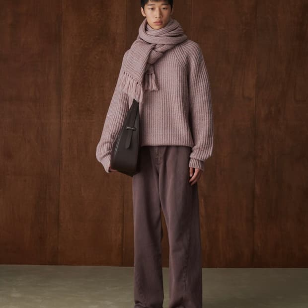 애프터프레이 솔라 인타르시아 니트 샴페인핑크