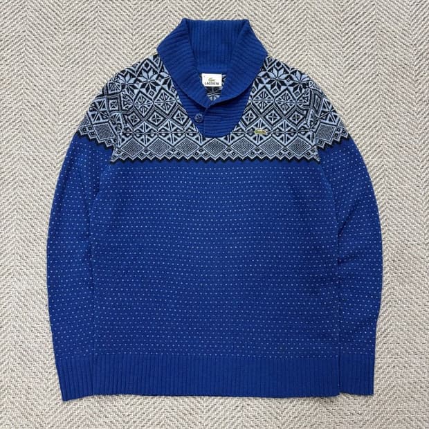 라코스테 울블렌드 숄카라 니트 v2128