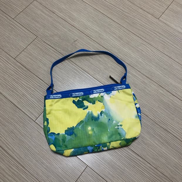 made in usa 빈티지 수채화 레스포삭 미니백 숄더백 파우치 노랑