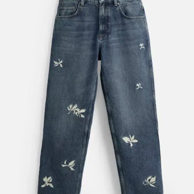 [34]자라 자수 장식 릴렉스핏 진