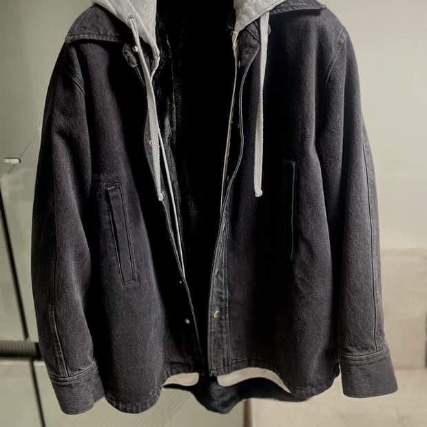 솔리드옴므 흑청 후드데님자켓 판매