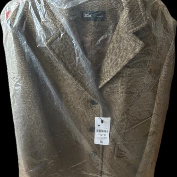미쏘 테일러드 오버핏 울 자켓 브라운