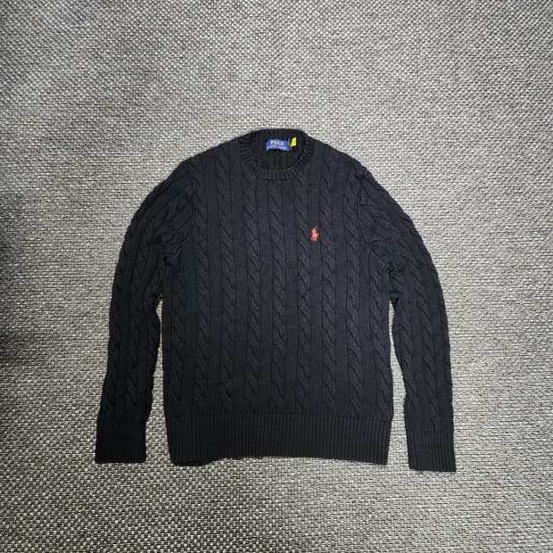 폴로 랄프로렌 블랙 케이블 니트 m사이즈 