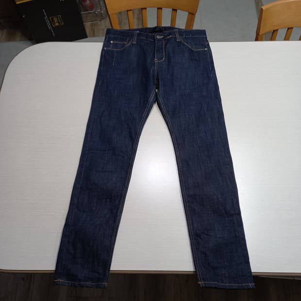 32 새상품 Swallow Kor 생지 스판 슬림일자 진청 32-346