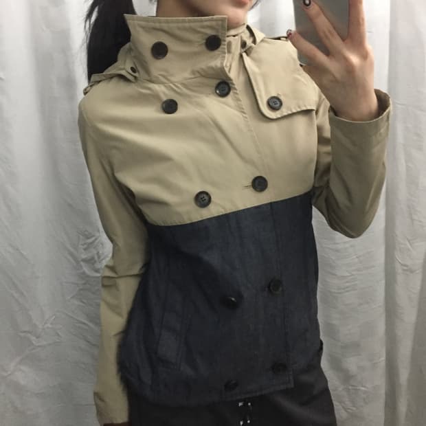 The North Face 노스페이스 숏 트렌치 데님 자켓