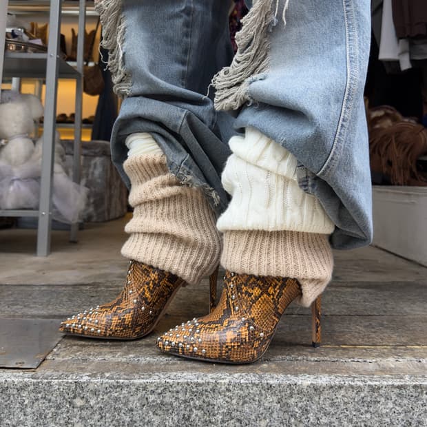 00s 제시카 심슨 웨스턴 퍼 스네이크 스틸레토 부츠