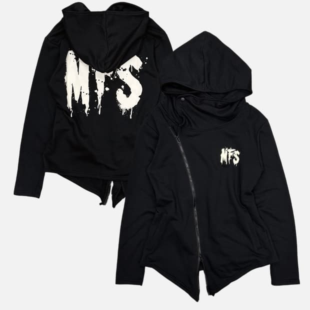 MFS logo asymmetry hood zip-up