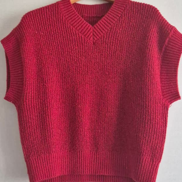 글리터 니트 베스트 조끼