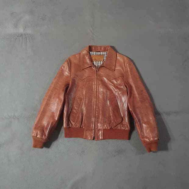 80s William barry 아메리칸 웨스턴 레더 자켓 42 M